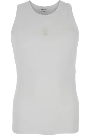 Alexander McQueen Top, Herre, Hvid, XL, Bomuld, Hvid Top med Skull Broderi i Bomuld
