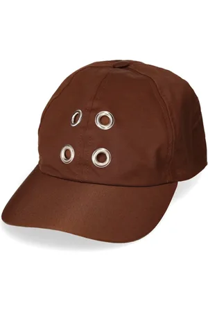 Rick Owens Tilbehør, Herre, Brun, S, Bomuld, Curved Brim Cap med Øjer