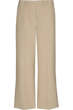 Marie Méro Bukser, Dame, Brun, 3XL, Uld, Beige Wide-Leg Bukser til Sommeren