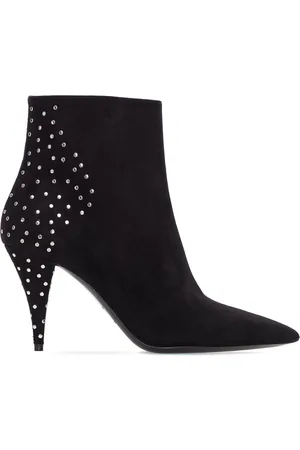 Saint Laurent Sko, Dame, Sort, 37 EU, Læder, Kiki Ankelstøvler