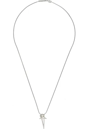 Rick Owens Tilbehør, Dame, Grå, ONE SIZE, Pentagram Charm Halskæde