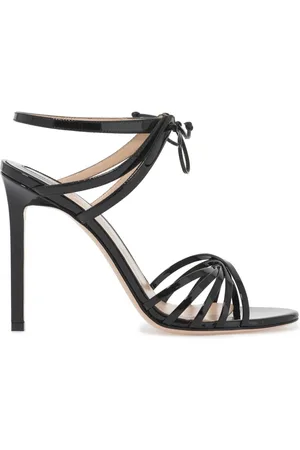 Tom Ford Sko, Dame, Sort, 40 EU, Læder, Glossy Criss-Cross Lædersandaler