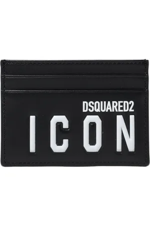 Dsquared2 Tilbehør, Herre, Sort, ONE SIZE, Læder, Slank Læder Kreditkort Pung