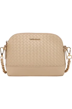 Carlo Colucci Taske, Dame, Brun, ONE SIZE, Uld, Flettet Skuldertaske Elegant Stil