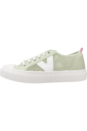 victoria Sko, Dame, Grøn, 39 EU, Uld, Stilfulde Sneakers Re-Edit Basket Rejill