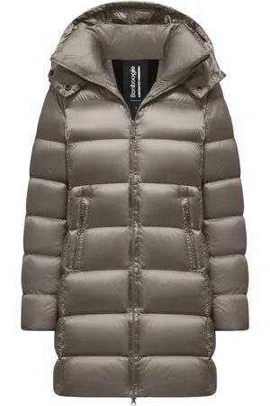 Bomboogie Jakke, Dame, Brun, 3XL, Nylon, Lys Nylon Dunjakke med Aftagelig Hætte