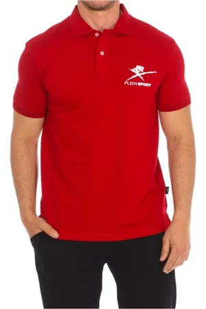 Philipp Plein Top, Herre, Rød, S, Bomuld, Kortærmet Polo Skjorte
