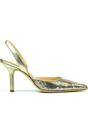 Prosperine Sko, Dame, Gul, 39 EU, Læder, Nappa eller Paillettes Slingback Sko