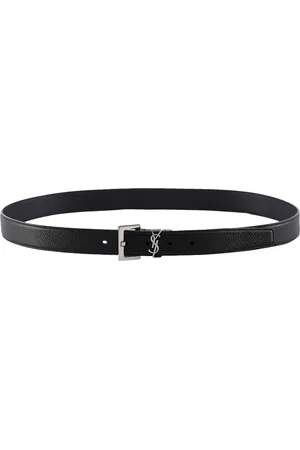 Saint Laurent Tilbehør, Herre, Sort, 110 CM, Læder, Ikonisk Monogram Læderbælte