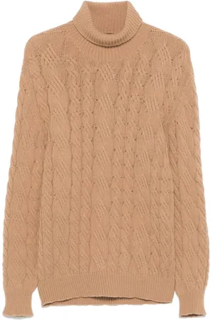 TAGLIATORE Strik, Herre, Brun, M, Chunky Strik Turtleneck Sweater