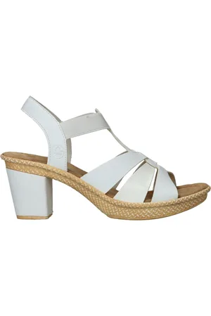 Rieker Sko, Dame, Hvid, 40 EU, Hvid sandalet med elastiske remme