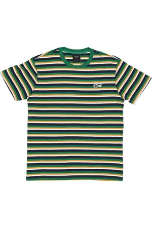 Huf Top, Herre, Flerfarvet, L, Uld, Stribet Strik Top Guld T-shirt
