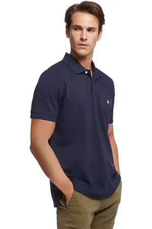 Brooks Brothers Top, Herre, Blå, 2XL, Bomuld, Slim Fit Kortærmet Piqué Polo Shirt