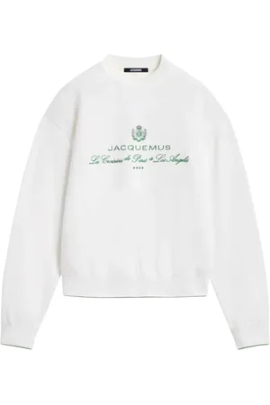 Jacquemus Sweathshirts & Hoodies, Herre, Hvid, L, Hvid Broderet Logo Sweater