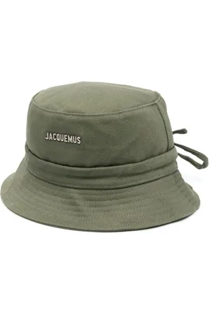 Jacquemus Tilbehør, unisex, Grøn, 60 CM, Bomuld, Grøn Bucket Hat med Sølv Logo