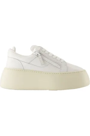 Giuseppe Zanotti Sko, Dame, Hvid, 40 EU, Læder, Hvide læder Maxi Sneakers