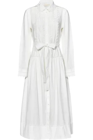 ULLA JOHNSON Kjole, Dame, Hvid, L, Bomuld, Hvid Kjole Ariane