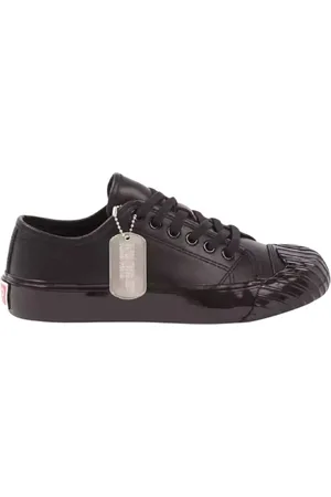 Kenzo Sko, Dame, Sort, 35 EU, Læder, Sort læder sneakers med logo