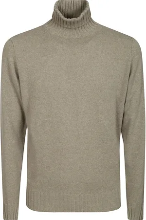 FILIPPO DE LAURENTIIS Strik, Herre, , 2XL, Uld, Kashmir Turtleneck Sweater med Ribbede Kanter