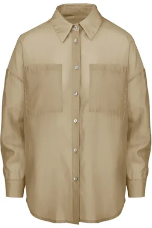 Bomboogie Bluser & Skjorter, Dame, Grøn, S, Lyocell Voile Overshirt