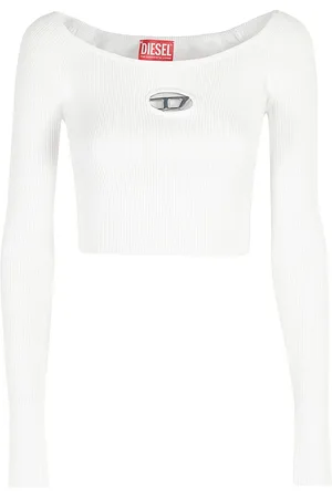 Diesel Top, Dame, Hvid, M, Uld, Stilfuld Vera Langærmet Skjorte