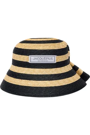 Jacquemus Tilbehør, Dame, Flerfarvet, 58 CM, Ivory/Sort Straw Hat La Chapeau Vela
