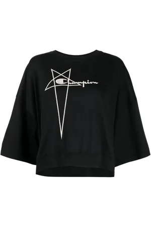 Rick Owens Top, Dame, Sort, XS, Bomuld, Tommy Tee Cropped
