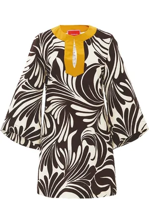 La DoubleJ Bluser & Skjorter, Dame, Brun, M, Bomuld, Kaftan Mini Kjole