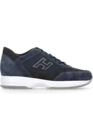 Hogan Sko, Herre, Blå, 41 EU, Blå Ruskind Sneakers med Tech Indsæt