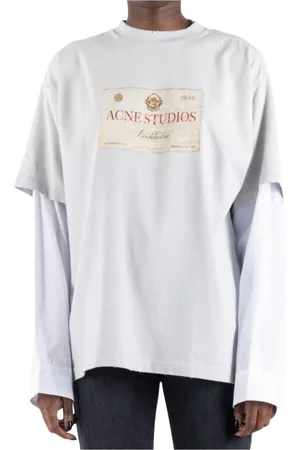 Acne Studios Top, Dame, Grå, S, Bomuld, Lys Grå T-Shirt Cl0322