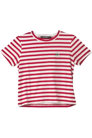 Karl Lagerfeld Top, Dame, Flerfarvet, M, Bomuld, Ikon Stripe Boxy Tshirt