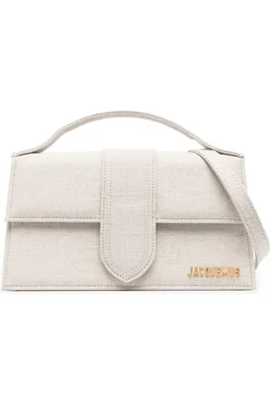 Jacquemus Taske, Dame, Grå, ONE SIZE, Uld, Canvas Skuldertaske med Klapslukning