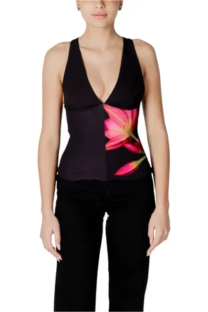 Desigual Top, Dame, Sort, XS, Polyester, Dametop Polyester Elastan Kollektion