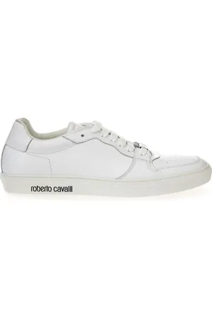 Roberto Cavalli Sko, Dame, Hvid, 36 EU, Læder, Hvide Læder Low-Top Sneakers