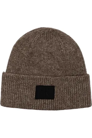 Calvin Klein Tilbehør, Herre, Brun, ONE SIZE, Uld, Brun Logo Cap til Mænd