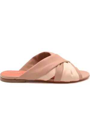 santoni Sko, Dame, Brun, 36 EU, Uld, Stilfulde flade sandaler