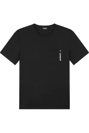 Dondup Top, Herre, Sort, M, Jersey crewneck t-shirt med logo lomme