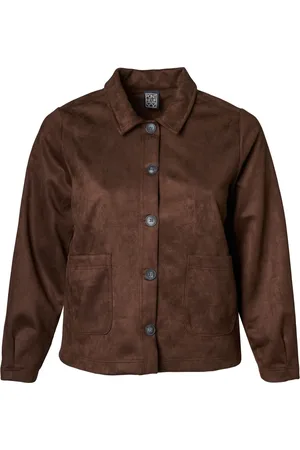 Pont Neuf Jakke, Dame, Brun, XL, Polyester, Casual Chokoladebrun Jakke