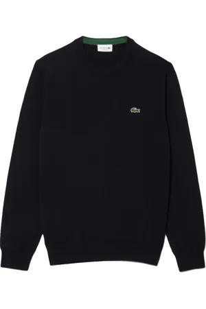 Lacoste Strik, Herre, Sort, XL, Bomuld, Monokromatisk Bomuld Crewneck Sweater