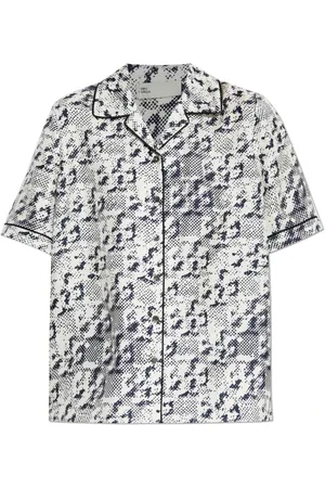 Tory Burch Bluser & Skjorter, Dame, Hvid, S, Tyl, Silkeskjorte med korte ærmer