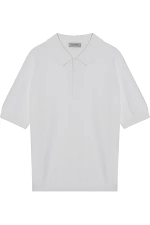 JOHN SMEDLEY Top, Herre, Hvid, S, Kortærmet poloshirt