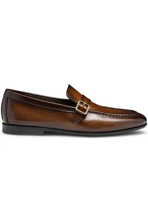 santoni Sko, Herre, Brun, 43 1/2 EU, Læder, Single-Buckle Loafers