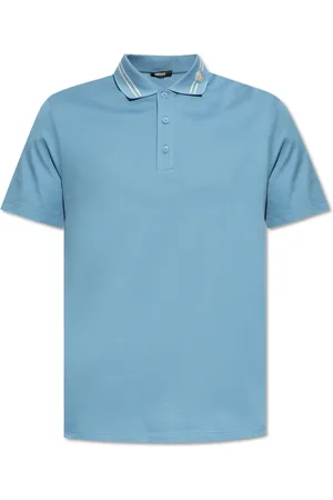 VERSACE Top, Herre, Blå, S, Bomuld, Bomuldspolo