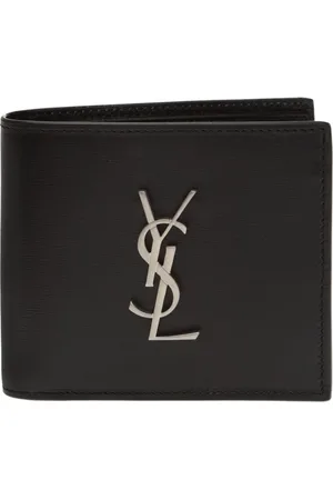 Saint Laurent Tilbehør, Herre, Sort, ONE SIZE, Læder, Bifold Wallet med Logo