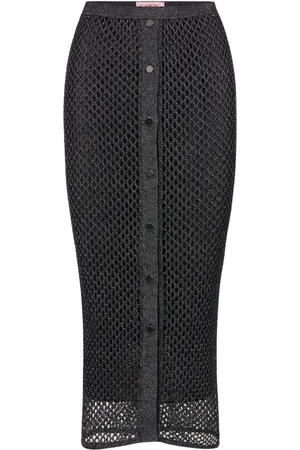 Iceberg Nederdel, Dame, Sort, S, Bomuld, Sort mesh nederdel i en bomuld nylon blanding med metalliske detaljer