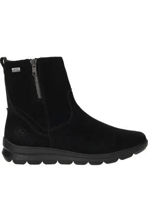 Rieker Sko, Dame, Sort, 38 EU, Suede, Sort Suede Ankelstøvler