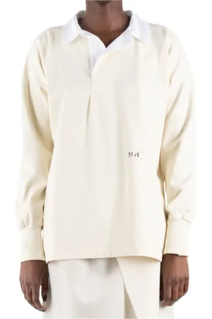 Maison Margiela Top, Dame, , M, Bomuld, Smør Bomuld Polo Skjorte