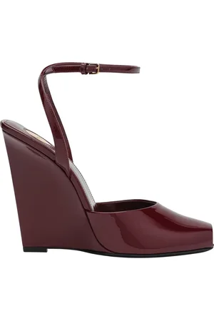 Saint Laurent Sko, Dame, Rød, 40 EU, Læder, Low Heel Sandal Orhand
