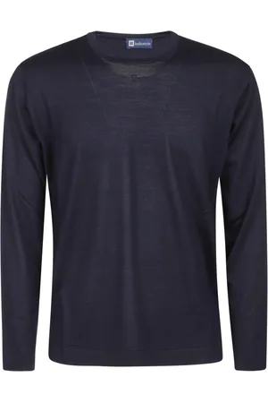 hindustrie Strik, Herre, Blå, M, Uld, Royal Merino Uld Rundhals T-Shirt