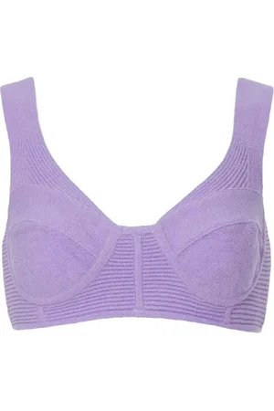Hervé Léger Top, Dame, Lilla, M, Uld, Lilla Boucle Stilfuld Top